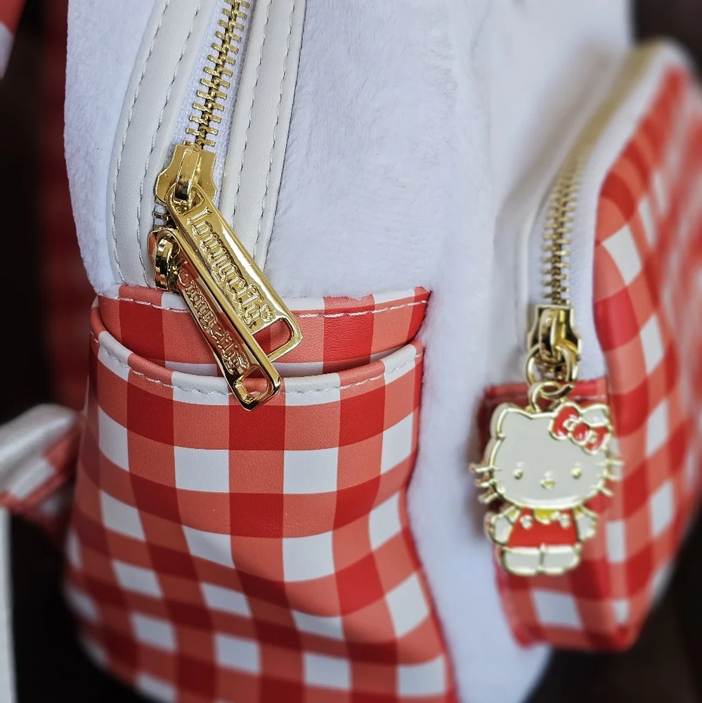Loungefly Sanrio Hello Kitty Gingham Figural Mini Picnic Backpack